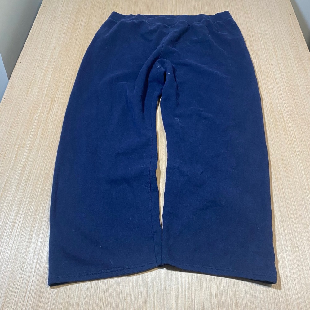 Hanes Womens Navy Blue Fleece Wide Leg Sweatpants XX-Large Lounge Pants 4449
